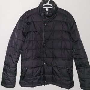 Cole Haan Signature Quilted Full Zip Jacket Men's Size Medium Black